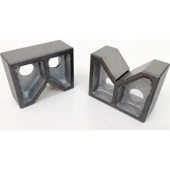 Přesně broušené litinové V-bloky pro strojní svěrák nebo upevnění kulatých obrobků při frézování, 75 mm, 2ks (TrueTech)