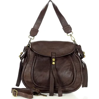 Kabelka Marco Mazzini Kožená kabelka přes rameno Mazzini M67 tmavě hnědá