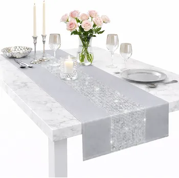 ubrus BĚHOUN NA STŮL SE ZIRKONY 40x220 HLADKÝ MATNÝ VÝBĚR BAREV DEKORAČNÍ