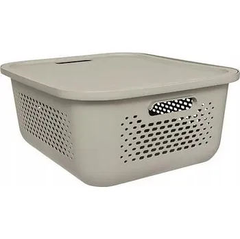Úložný box ÚLOŽNÝ BOX S VÍKEM BÉŽOVÝ KOŠ AERA 13,9L 38x32,7x15,4CM