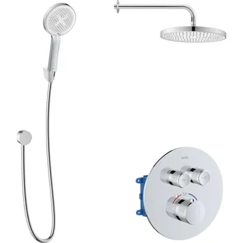 kielle Oudee - Termostatická baterie pod omítku, pro 2 spotřebiče, s příslušenstvím EcoSpare a tělesem, chrom 20602SPT70