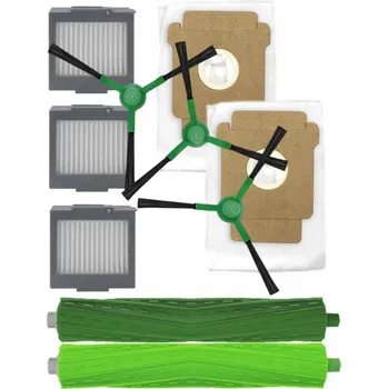 Sada příslušenství pro robotický vysavač Kartáče, HEPA filtry k vysavači IROBOT Roomba Max 705 Vac Plus sada a sáčky 10ks