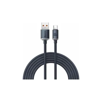 Datový kabel Baseus CAJY000501 Crystal shine, 2m, černý Baseus Crystal Shine Series nabíjecí/datový kabel USB-A / USB-C 100W 2m, černá