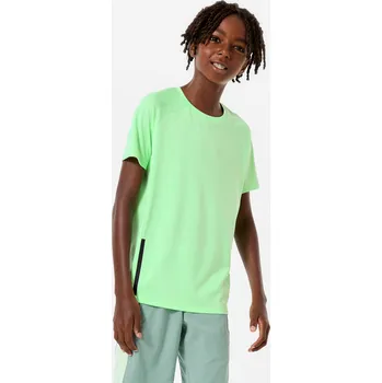 DOMYOS Dětské tričko funkční prodyšné 10 LET BÍLÁ|ZELENÁ