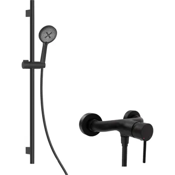 Sprchový set kielle Oudee - Sprchový set s baterií, tyčí, hadicí a sprchovou hlavicí EcoSpare, matná černá 20602SN14