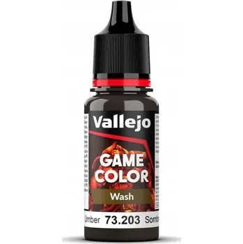 Vallejo 73.203 Umber Game Color Wash 17 ml. - Umbrová barva pro modeláře, řada Game Color, 17 ml