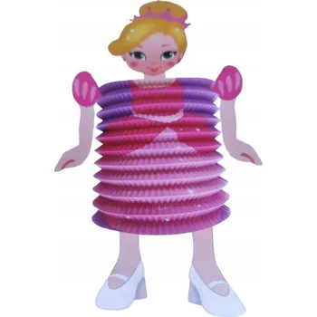 Party dekorace Papírový lampion lucerna dekorativní růžový pro dívku 22x45 cm