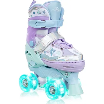 Kolečkové brusle RAVEN Dětské kolečkové trekové quad brusle Raven Isla ROLLER 34/37 BÍLÁ|FIALOVÁ|ZELENÁ