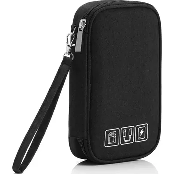 Cestovní organizér na sluchátka i USB Mini Černý