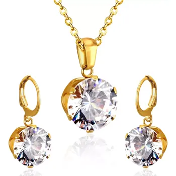 Souprava šperků Souprava šperků z chirurgické oceli Gold Clear