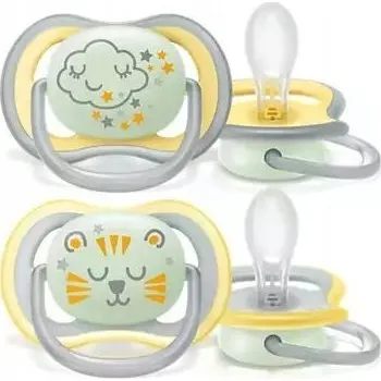 dudlíky Philips Avent Dudlík uklidňující Ultra Air 18m+ 2ks svítí SCF376/01