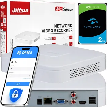 IP kamera IP rekordér Dahua NVR4108-EI 16Mpx 4K 8kanálový WizSense AI + disk 2TB