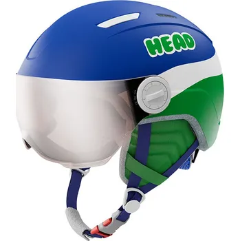 Dětská lyžařská helma HEAD MOJO Visor blue/green XS/S (52-56 cm)