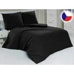 Francouzské jednobarevné povlečení na zip 2x 70x90, 200x200 KOMFORT černé