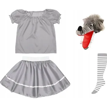 Karnevalový kostým OBLEČENÍ S VLČICÍ KOSTÝM HALENKA KLOBOUK 116-128