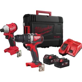 Sada nářadí MILWAUKEE M18 BLPP2B3-502X bezuhlíkový set nářadí (M18 BLIDR, M18 BLDD2), w/2xM18B5, M12-18FC 4933492846