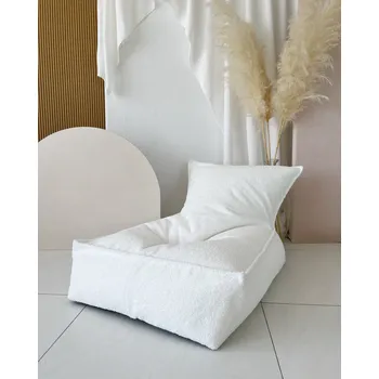 dětské křeslo Dětský plyšový sedací vak – puf Bouclé (4 barvy) Bílá