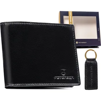 Peněženka Peterson Pánská dárková sada s peněženkou a klíčenkou Reidrey černá One size