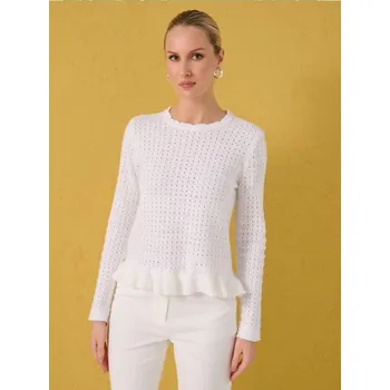 Dámské oblečení Sinsay - Prolamovaný svetr - krémová - 499HC-01X - 499HC-01X-M