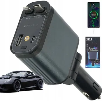 IP kamera AUTOMOBILOVÁ 66W 4V1 ROZTAHOVACÍ KABELY PD QC3.0 RYCHLÉ NABÍJENÍ