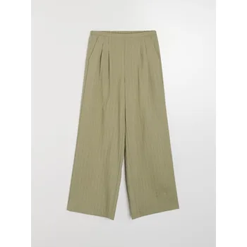 Sinsay - Kalhoty wide leg s vertikálními pruhy s viskózou a příměsí lnu - vícebarevná - 959GZ-MLC - 959GZ-MLC-XXL