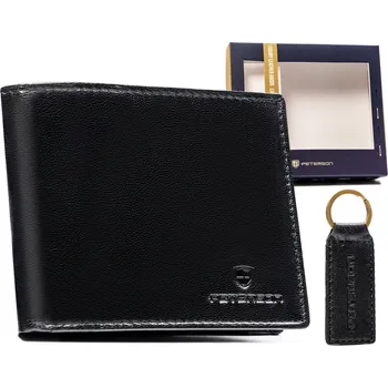 Peněženka Peterson pánská peněženka z pravé kůže černá - muž