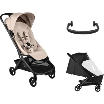 Kočárek BUGABOO Butterfly 2 complete Black/ Desert Taupe + pláštěnka + madlo