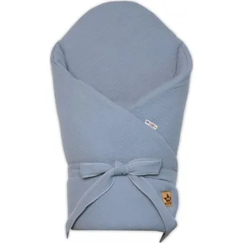 Zavinovačka Baby Nellys Mušelínová zavinovačka s výztuží na zavazování 75 × 75 cm, denim