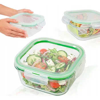 Dóza na potraviny SKLENĚNÝ OBĚDOVÝ BOX 800 ml nádoba na potraviny VHODNÝ DO TROUBY