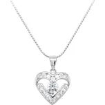 Přívěsek Srdce se Zirkony z Bílého Zlata 7151045