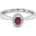Rubínový prsten s diamanty z bílého zlata 2011404