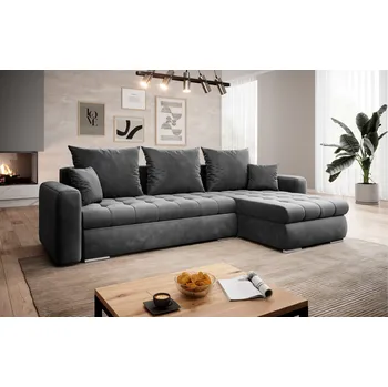 Sedací souprava Rozkládací rohová sedačka CANVIA 238x151 šedá