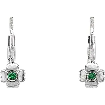 Náušnice Náušnice Čtyřlístek se Smaragdy z Bílého Zlata 7121071