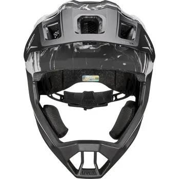 Cyklistická přilba UVEX HELMA REACT JR FULLFACE BLACK - WHITE MATT (S4146980100) Uni