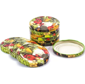 Kovová víčka na sklenice ODELO VEGETABLES ZELENÁ 8,2 cm (10 kusů)