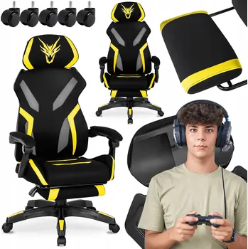 Otočné křeslo Mebel Elite žluté