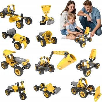 ostatní stavebnice Sada 10 modelů vozidel s pohonem pro kluky 5-7 let Stavebnice 112 dílků