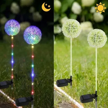 Venkovní osvětlení 2x SOLÁRNÍ LAMPA LED KVĚTINOVÁ ZAHRADNÍ, 8-12 HODIN SNADNÁ INSTALACE ZAPICHOVACÍ