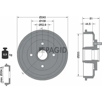 Brzdový buben Brzdový buben HELLA 61267N