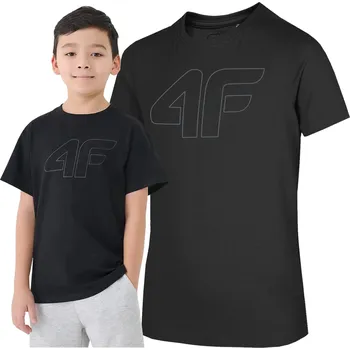 Chlapecké tričko 4F dětské tričko černé bavlna velikost 152