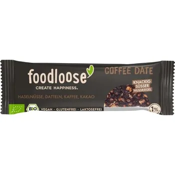 Čokoládová tyčinka Foodloose Lískooříšková tyčinka s datlemi a kávou 35 g bio