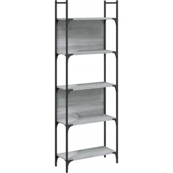 Knihovna VidaXL 5-patrový regál na knihy, šedý dub sonoma, 60,5x24x166,5 cm