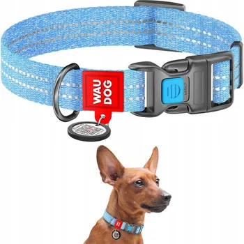 Obojek pro psa Obojek pro psa bavlněný reflexní modrý velikost S