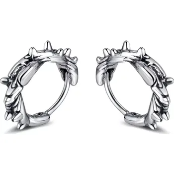 Náušnice Ocelové Náušnice kruhy s trny 12mm Stříbrné - Balení 1 kus náušnice