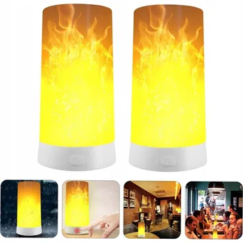 Lampička 2 ks LED Lampion s efektem plamene Dekorace Hřbitovní Svíčka STOLNÍ LAMPA HALLOWEEN