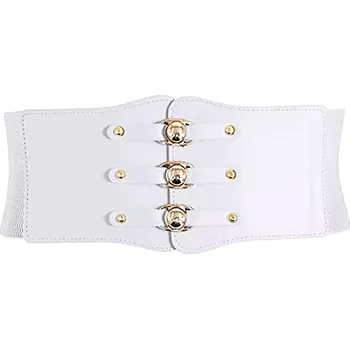 Opasek Dámský kožený široký korzetový pásek Vugrin Bílý