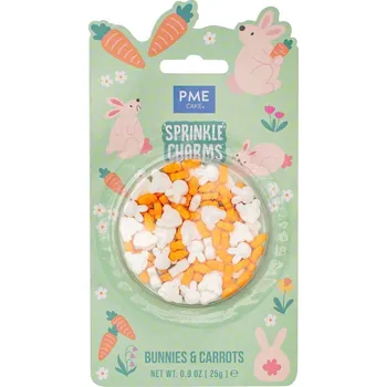 Čokoláda PME Cukrové zdobení Zajíčci a mrkvičky 25g