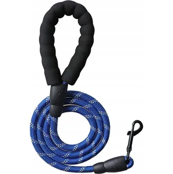 Vodítko pro psa VODÍTKO PRO PSA TRENINGOVÉ VODÍTKO REFLEXNÍ ODOLNÉ TMAVĚ MODRÉ 120 CM X 0,8
