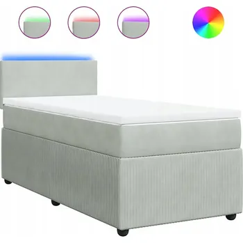 Postel Čalouněná jednolůžková postel VidaXL 90x200 cm, odstíny šedé