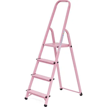 Žebřík Elkop Ocelový žebřík růžový, 4 příčky